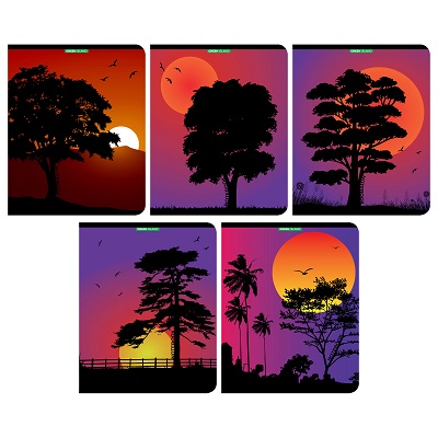 Тетрадь 96 л "Закат" клетка тип ГРИН 14324/5 1/30