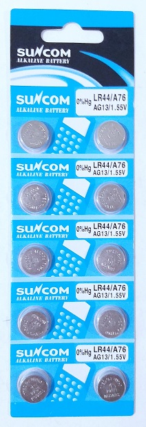 Батарейка часоваяAlkalinSuNcom AG13-10B1.55v арт.LR44/A76
