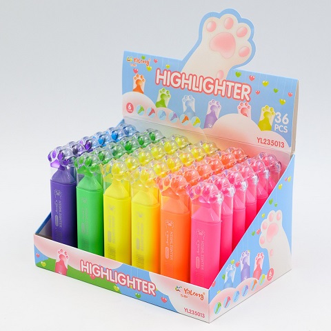 Текстовыделитель "Yalong НЕОН CUTE", АССОРТИ 5цв. 1-5мм YL235013 1/36