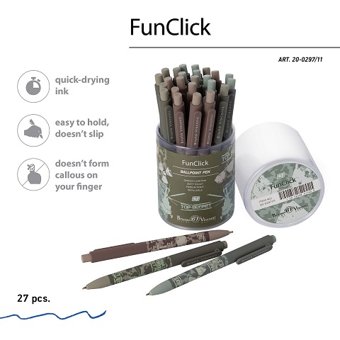 РУЧКА "FunClick. Top Secret" (3 вида), ШАРИКОВАЯ, 0.7 ММ, СИНЯЯ 20-0297/11 1/27