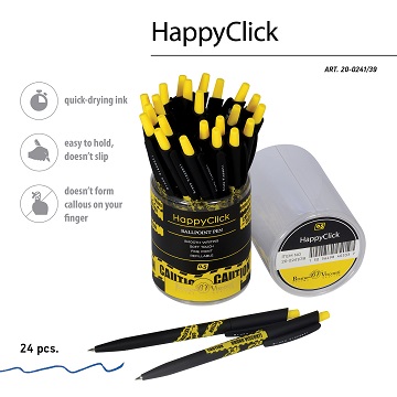 РУЧКА "HappyClick. Keep away. Caution" ШАРИКОВАЯ 0.5 ММ, СИНЯЯ 20-0241/39 1/24