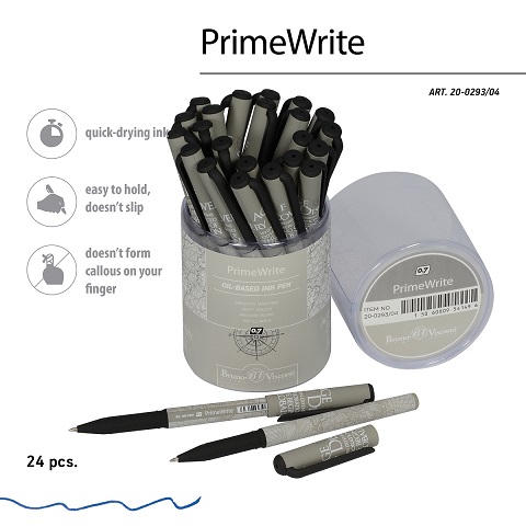 РУЧКА "PrimeWrite. Эпоха открытий. Карта мира" С ЧЕРНИЛАМИ НА МАСЛЯНОЙ ОСНОВЕ, 0.7 ММ, СИНЯЯЯ 20-0293/04 1/24