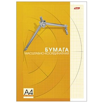 Бумага масштабно-координатная, А4, 25л.склейка рыжая сетка 25Бм4Bк_09324