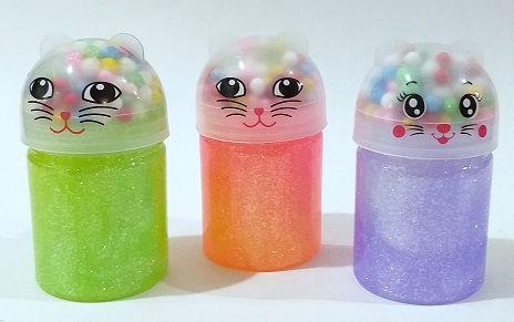 Слайм с игрушкой "Котик" h-10см цвета-ассорти 1/12