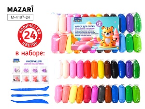 Супер легкий пластилин 13гр. 24цв. М-4197-24