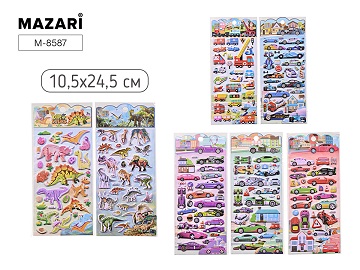 Наклейки декоративные ДЛЯ МАЛЬЧИКОВ, 10.5*24.5 см, 6 дизайнов М-8587 1/16