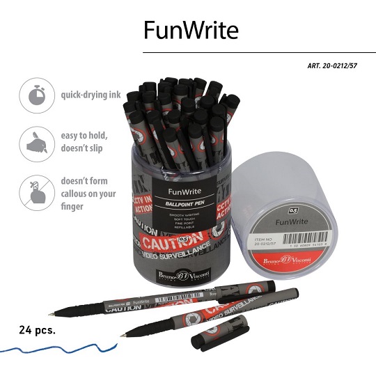 РУЧКА "FunWrite. Keep Away. Video camera" ШАРИКОВАЯ 0.5 ММ, СИНЯЯ 20-0212/57 1/24
