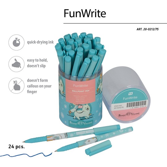 РУЧКА "FunWrite.Городская прогулка. Лайка" ШАРИКОВАЯ 0.5 ММ, СИНЯЯ 20-0212/75 1/24
