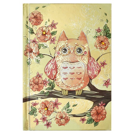 Записная кн. 105*145мм "СОВА" 7БЦ 160стр. фольга, стразы 38880