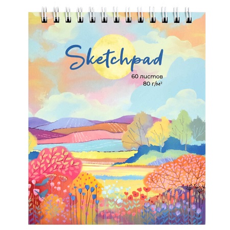 Скетчпад 125*150 7БЦ 60л, евроспираль ВАНИЛЬНОЕ НЕБО 59350 1/4