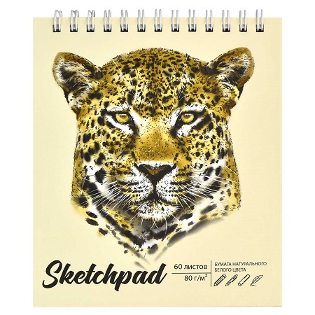 Скетчпад 125*150мм 60л, евроспираль 7БЦ "ХИЩНИК" 61526 1/4