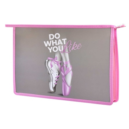 Папка для тетрадей А4 БУДЬ РАЗНОЙ широкая боковина пластик молния сверху 59601