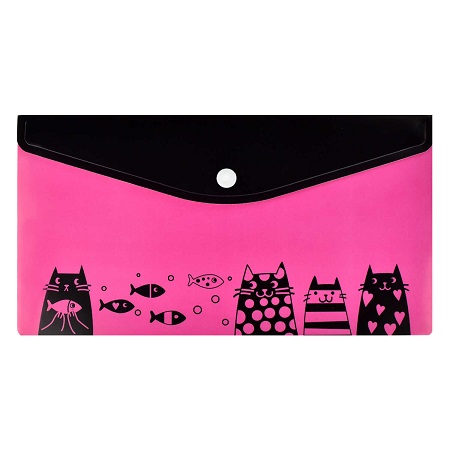 Папка на кнопке С6 КОТЫ С РЫБКАМИ 260*140мм 59373 1/12