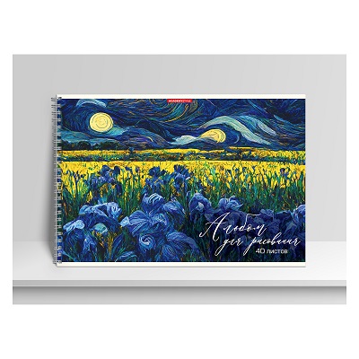 Альбом 40 л. гребень "Ирисы" лак 15406 1/20