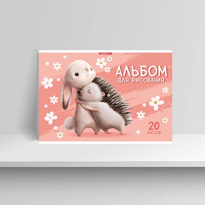 Альбом 20л "Обнимашки" А4 на скобе 15352 1/40