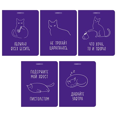 Тетрадь 48л. А5 Кошачье настроение твин. лак клетка 15027 1/20/60