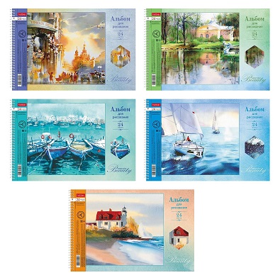 Альбом 24л. спираль "Красота вокруг нас" А-4, тиснение, перфорация на отрыв 24А4тВсп