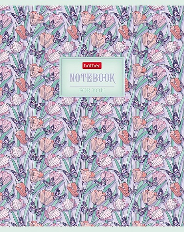 Тетрадь 80л. А5 "В аромате грез" клетка тиснение, матов.ламинация ассорти 80Т5лтВ1 1/7/70