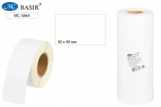 Термоэтикетка белый, 30*40 мм /1000 шт/рул/. Диаметр втулки 40 мм МС-5864 1/5