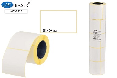 Термоэтикетка белый, 58*60 мм /300шт/рул/ Диаметр втулки 40мм (для принтеров начального класса) МС-5925 1/5