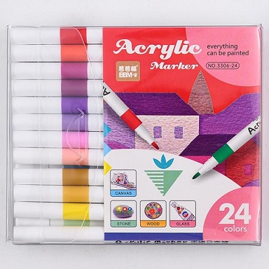 Маркер акриловый 24цв.кист.нак. арт.3306-24