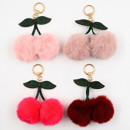 Брелок меховый с карабином ВИШНЯ 12*13м цвет асс. арт.1380 1/12