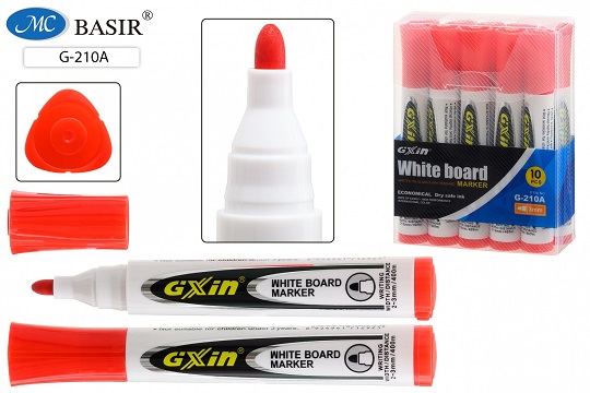 Маркер для белой доски, КРАСНЫЙ пулевидн.нак. 3-4мм, арт.G-210A/красн/ 1/12