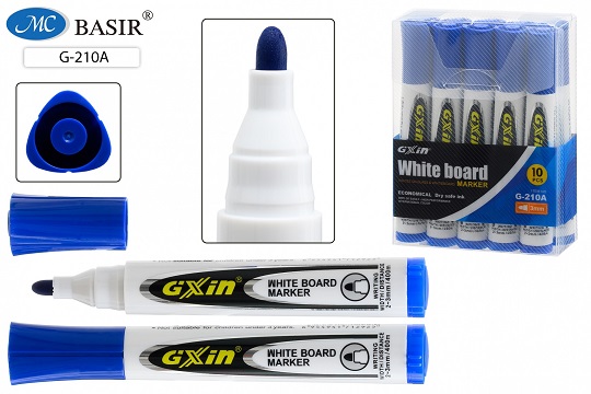 Маркер для белой доски, СИНИЙ пулевидн.нак. 3-4мм, арт.G-210A/син/ 1/12