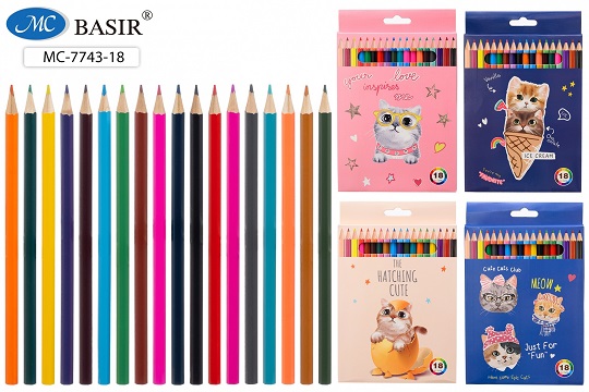 Карандаши 18цв "КОШКИ" МС-7743-18 1/9
