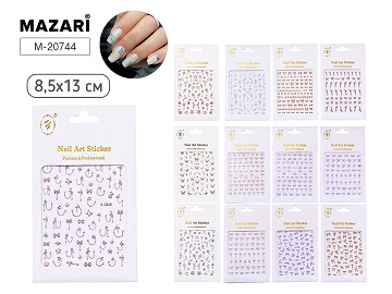 Наклейки декоративные ДЛЯ НОГТЕЙ, 8.5*13 см, 18 диз. М-20744 1/18