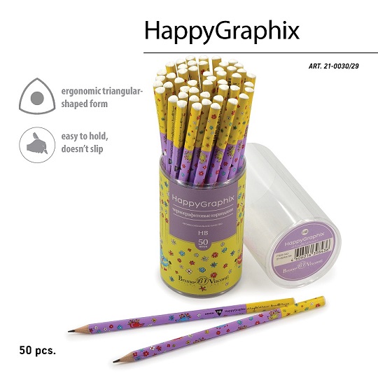 Карандаш ч/гр "HappyGraphix. Ёжики" НВ 21-0030/29 1/50