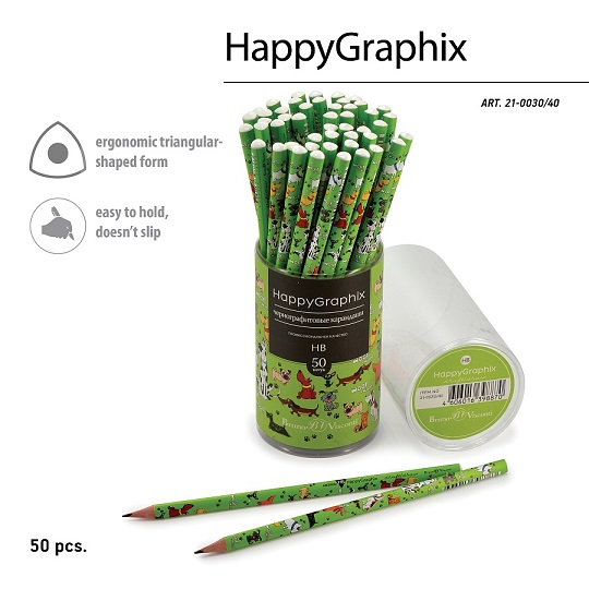 Карандаш ч/гр "HappyGraphix. СОБАЧЬЯ ПЛОЩАДКА" НВ 21-0030/40 1/50