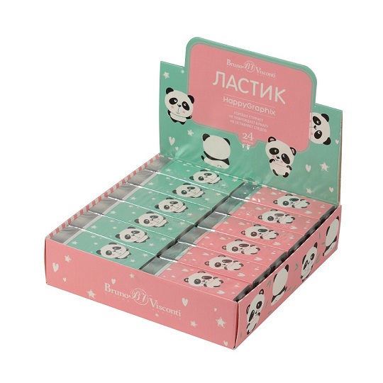Ластик "HappyGraphix. Панды", 2 цвета 42-0045 1/24