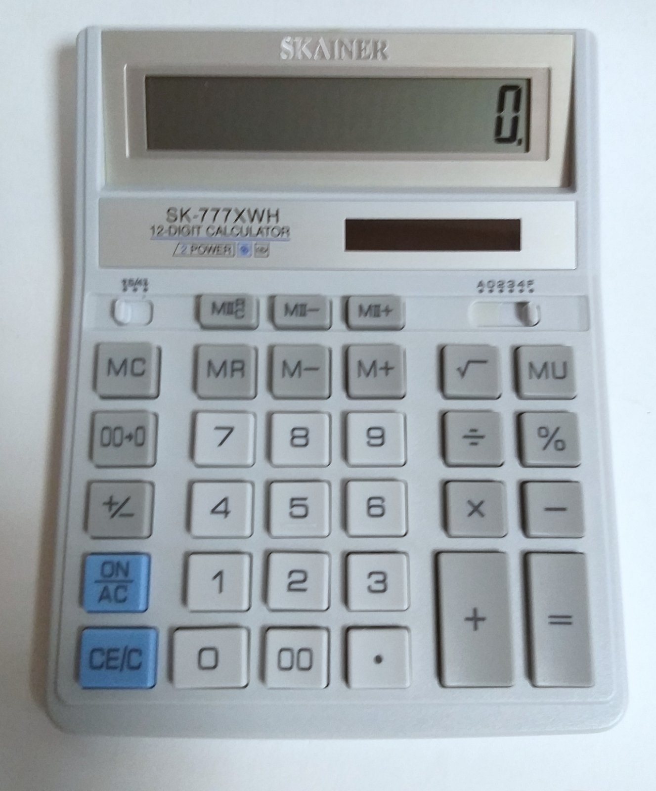 Калькулятор 12 разрядов SK-777XWH SKAINER белый 
