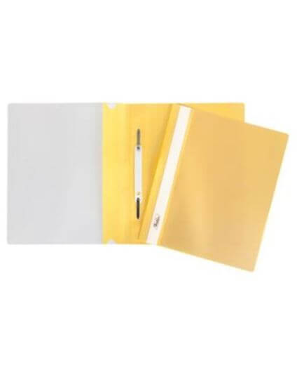 Папка-скоросшиватель А5 Hatber 140/180мкм Желтая Пластиковая прозрачный верх  AS5_00105   1/10