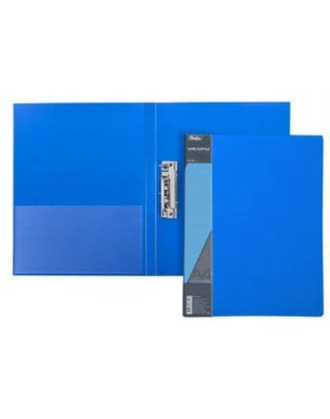 Папка с боковым прижимом А4 STANDARD Синяя с карманом  AC4_00109   1/30