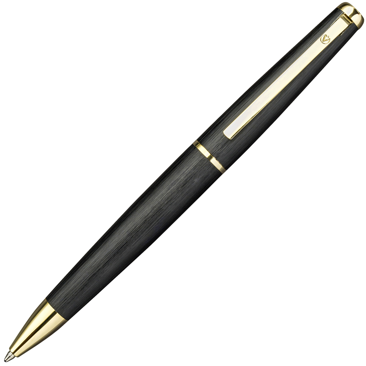 Ручка шариковая  "METALLICO"  матовый черный лак, позолоченные детали, синий M арт.FF-BP12011