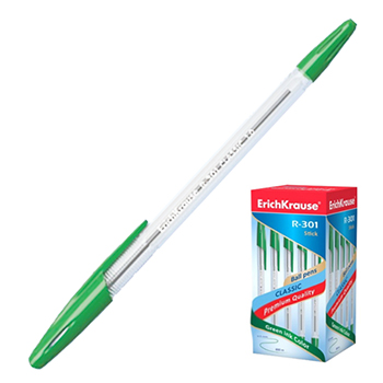 Ручка шариковая R-301 зеленая ЕК43187   1/50