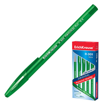 Ручка гелевая ЗЕЛЕНАЯ R-301 Original  0,5мм ЕК45156