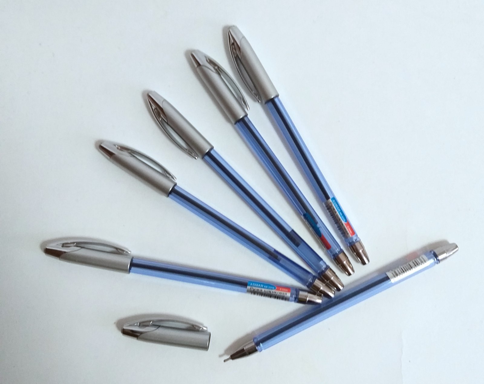 Ручка масляная синий, т-прозрачный корпус, игольч.н. AR-2258 1/50
