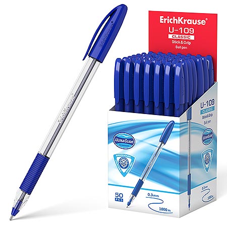 Ручка шариковая  Ultra Glide Technology U-109 1мм  синяя  ЕК47574   1/50