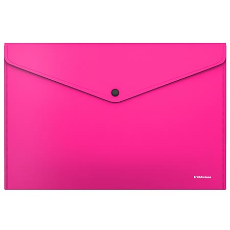 Папка на кнопке  А4  Glossy Neon розовая пластик 0,18мм  50306 1/12