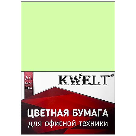 Бумага А4 100л  80гр.  св-зеленый   К-03140