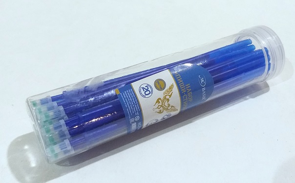 Стержень гелевый синий пиши-стирай 0.5мм, длина130мм в тубусе МС-7044/син/ 1/20