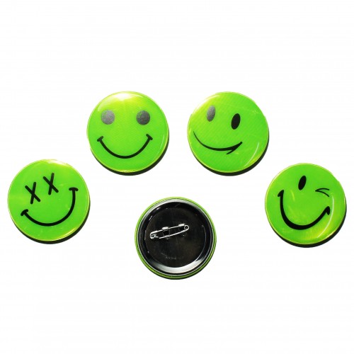 Значки "Светоотражающий СМАЙЛ" d-5,8см арт.1973  1/20