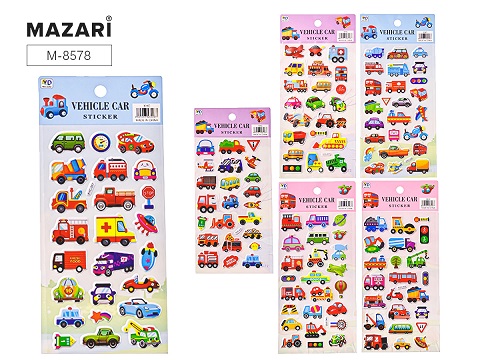 Наклейки декоративные МАШИНКИ, 6 дизайнов   М-8578