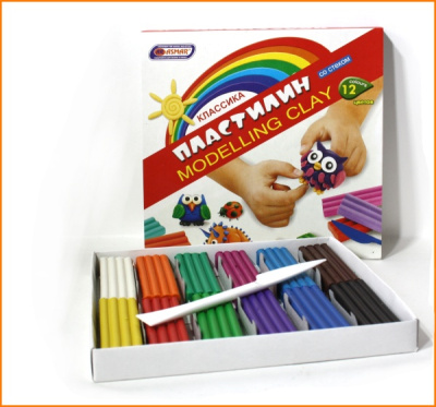 Пластилин 12цв,  Классический, 240г,   AR-8912  1/16