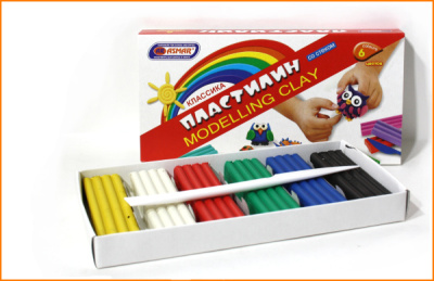 Пластилин 6цв,  Классический, 120г,   AR-8906  1/32