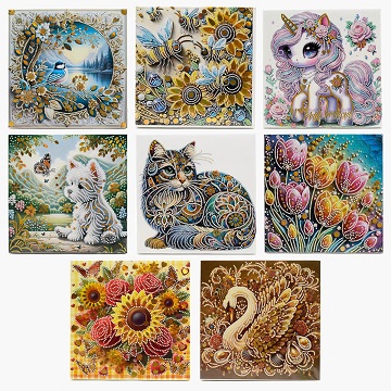 Алмазная мозаика 20*20см МИКС на подрамнике тисн.фольгой    арт.1078    1/12