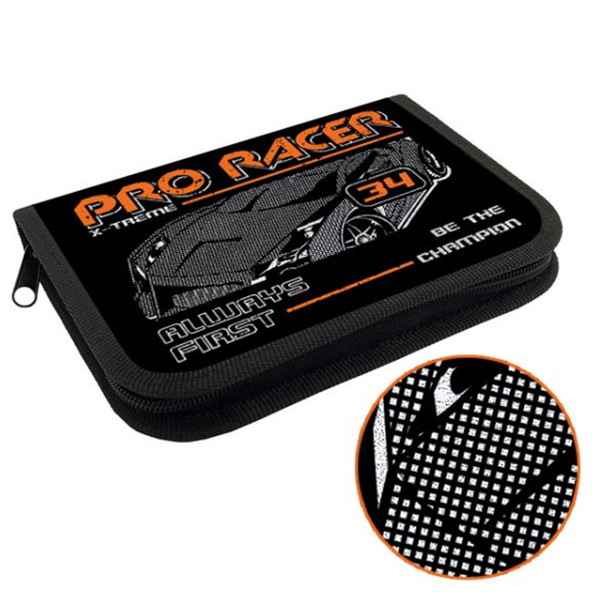 Пенал на 1 отд.   PRO RACER отк.планка,лам.картон  220*90*50    арт.87810